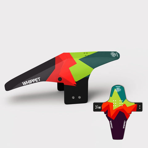 Multi coloured mountain bike bicycle front mudguard