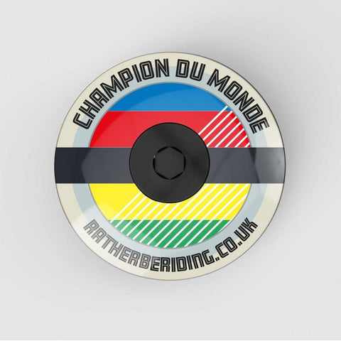 Stem Cap Top Cap Bicycle Retro Style World Champs Colours