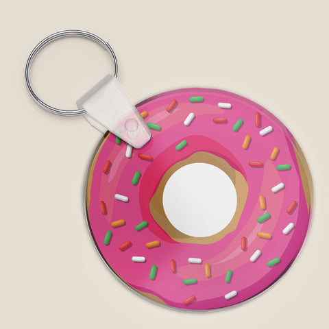 Donut Strawberry Frosted Keyring