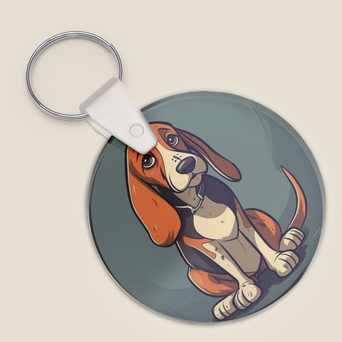 Beagle Buddy, Beagle Illustration Key Ring.